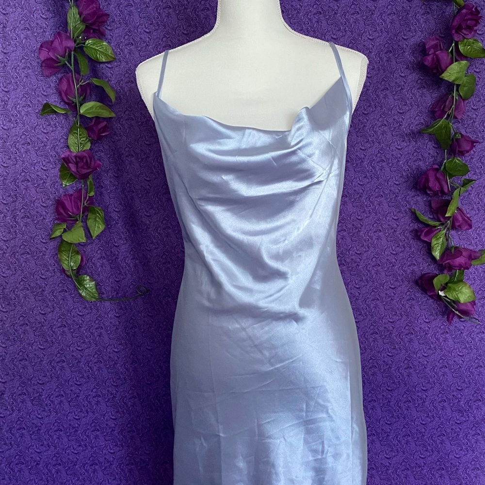 Light blue, satin, slip dress!🩵